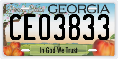 GA license plate CEO3833