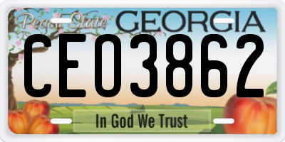 GA license plate CEO3862