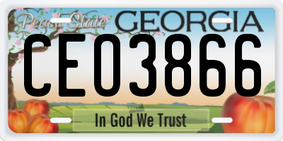 GA license plate CEO3866