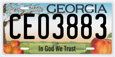 GA license plate CEO3883