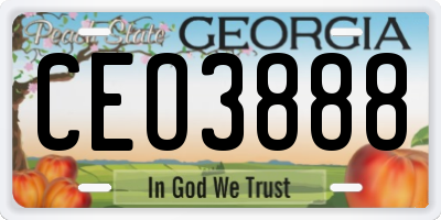GA license plate CEO3888