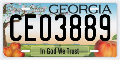 GA license plate CEO3889