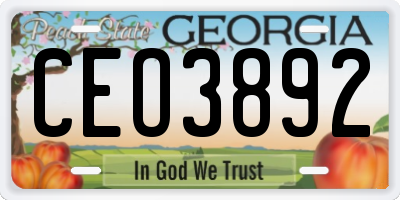 GA license plate CEO3892