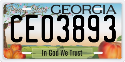 GA license plate CEO3893