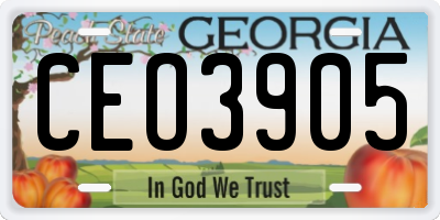 GA license plate CEO3905