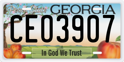GA license plate CEO3907
