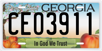 GA license plate CEO3911