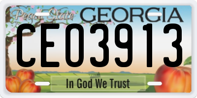 GA license plate CEO3913