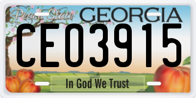 GA license plate CEO3915