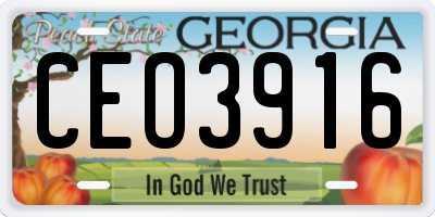 GA license plate CEO3916