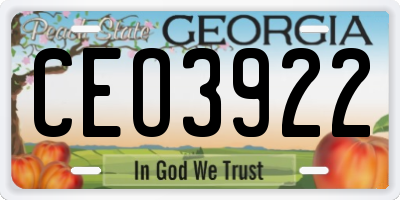 GA license plate CEO3922