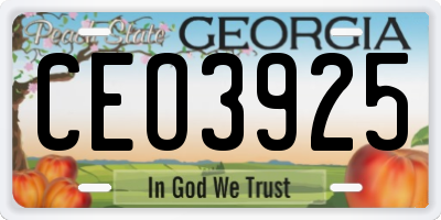 GA license plate CEO3925
