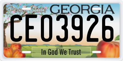 GA license plate CEO3926