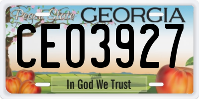 GA license plate CEO3927