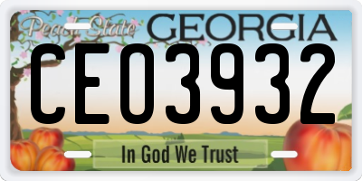 GA license plate CEO3932