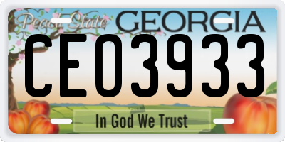 GA license plate CEO3933