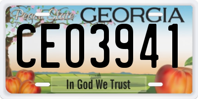 GA license plate CEO3941
