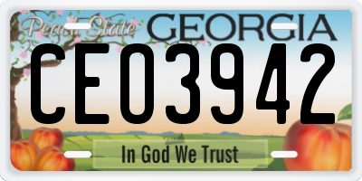 GA license plate CEO3942