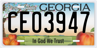 GA license plate CEO3947