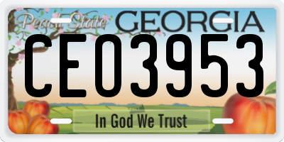 GA license plate CEO3953