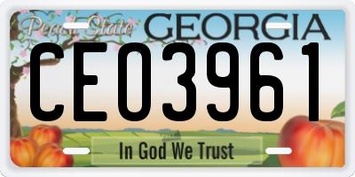 GA license plate CEO3961