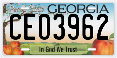 GA license plate CEO3962