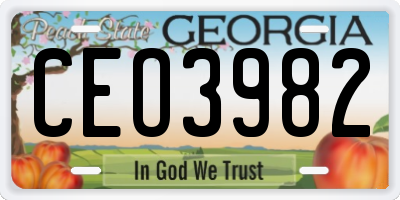 GA license plate CEO3982
