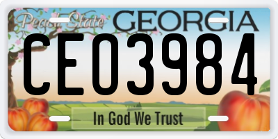 GA license plate CEO3984