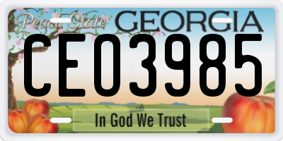 GA license plate CEO3985