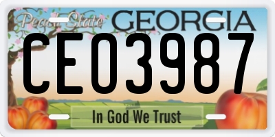 GA license plate CEO3987