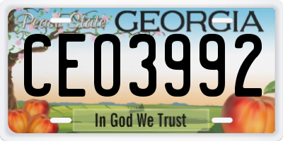 GA license plate CEO3992