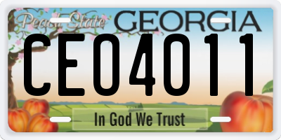 GA license plate CEO4011