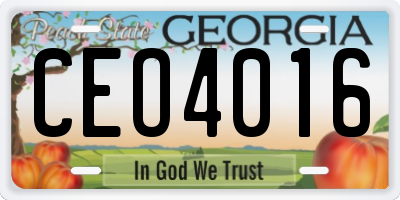 GA license plate CEO4016