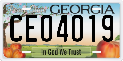 GA license plate CEO4019