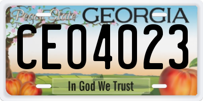 GA license plate CEO4023