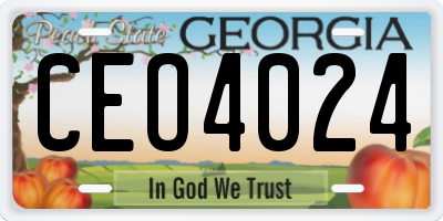 GA license plate CEO4024