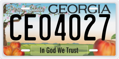 GA license plate CEO4027