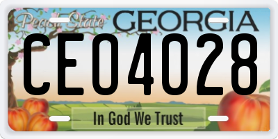 GA license plate CEO4028