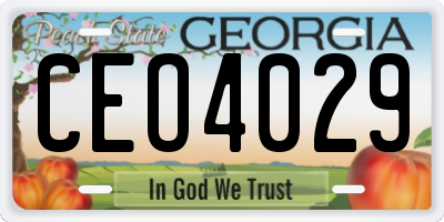 GA license plate CEO4029