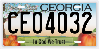 GA license plate CEO4032