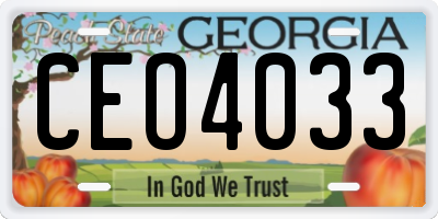 GA license plate CEO4033