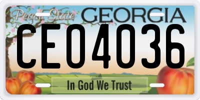 GA license plate CEO4036