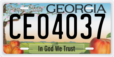 GA license plate CEO4037