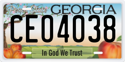 GA license plate CEO4038