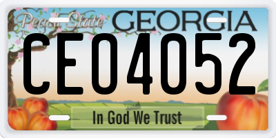GA license plate CEO4052