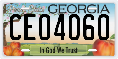 GA license plate CEO4060