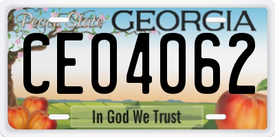 GA license plate CEO4062