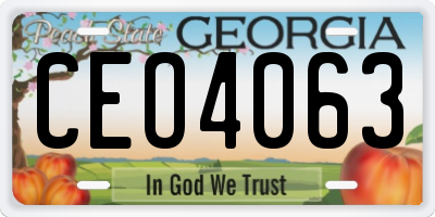 GA license plate CEO4063