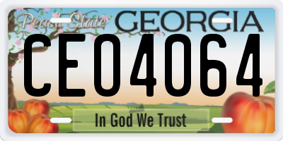 GA license plate CEO4064