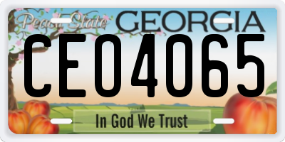 GA license plate CEO4065